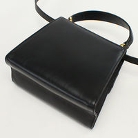 FERRAGAMO 21 5677 2WAY handbag Vara ribbon Shoulder bag Calfskin black Women