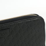 GUCCI 449391 Zip around wallet Long Wallet Micro Guccisima leather Black