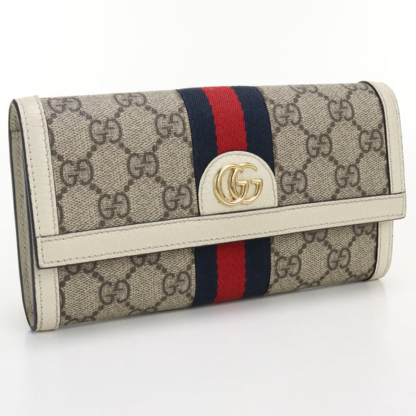 GUCCI 523153 96IWG 9794 Portefeuille continental Ofidiapurs Double fois GG Supreme