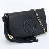 GUCCI 536224 Chain Shoulder Bag Soho Diagonal Shoulder Bag leather Black Women