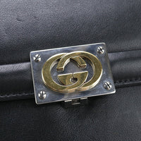 GUCCI 628521 Shoulder Bag Crossbody Interlocking G Diagonal leather Black Women