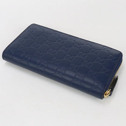 GUCCI 410102 Zip around wallet Guccisima PurseZip leather navy Women