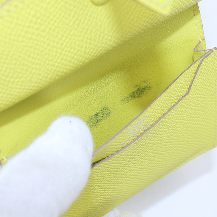 HERMES Bearn Card Case Card Case Epsom yellow unisex