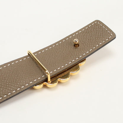 HERMES Reversible belt Mayonnaise Bubble belt/Swift Brown Women