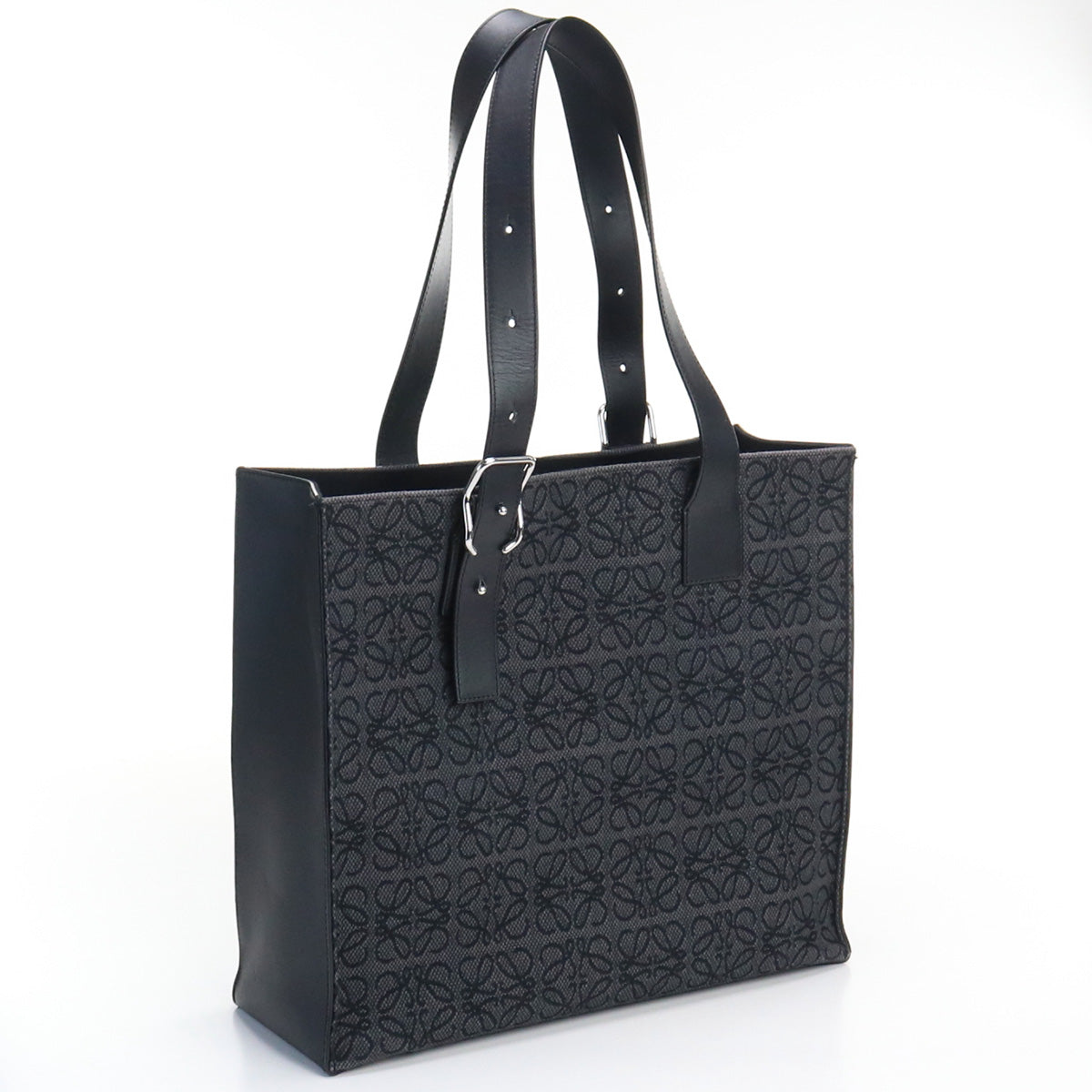 LOEWE anagram buckle tote B692L09X03 Tote Bag Hand bag Black canvas mens