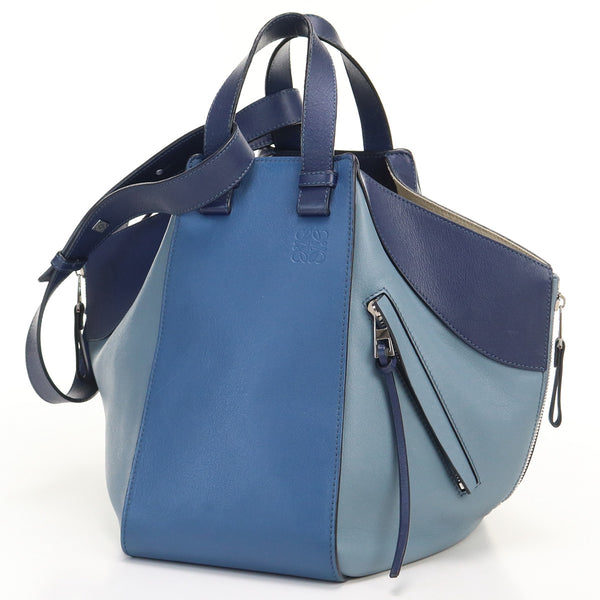 LOEWE Hammock bag medium Handbag Shoulder Bag 387.30VT38 leather Blue Women