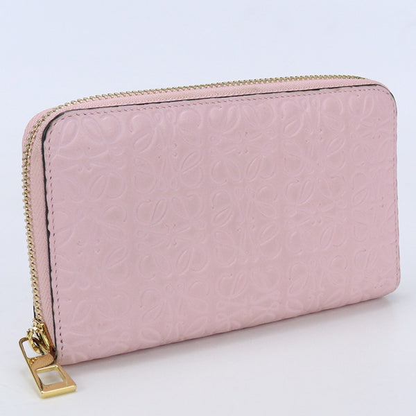 LOEWE Zip wallet repeat Zip AroundWallet/embossed silk calf  pink Women