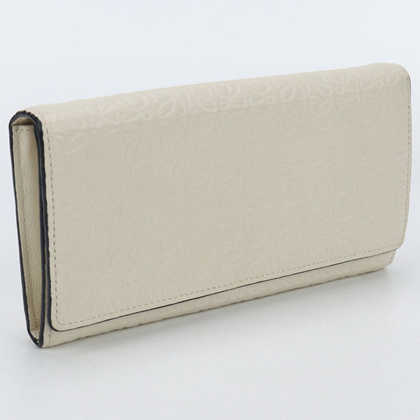 LOEWE 107.55.K98 Continental Wallet repeat Long wallet with double fold coin purse White Calfskin Women