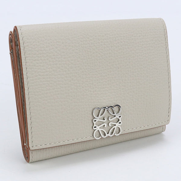 LOEWE C821TR2X02 Trifold wallet anagram coin purse Calfskin beige Women