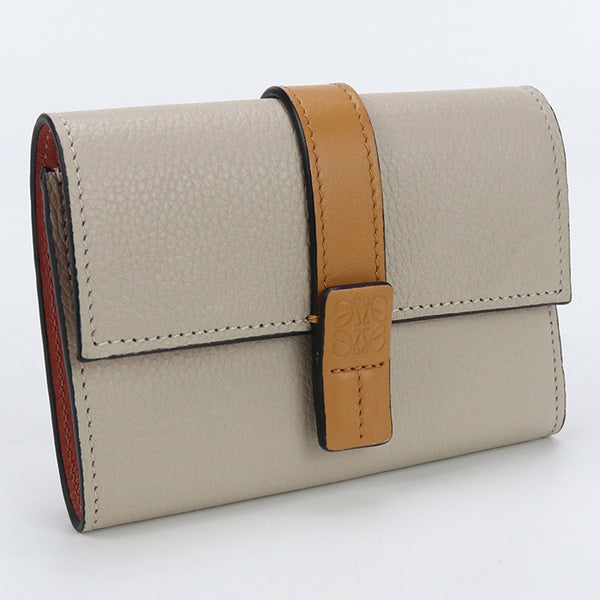LOEWE C660S86X01 vertical wallet small Tri-fold wallet Calfskin Beige Women