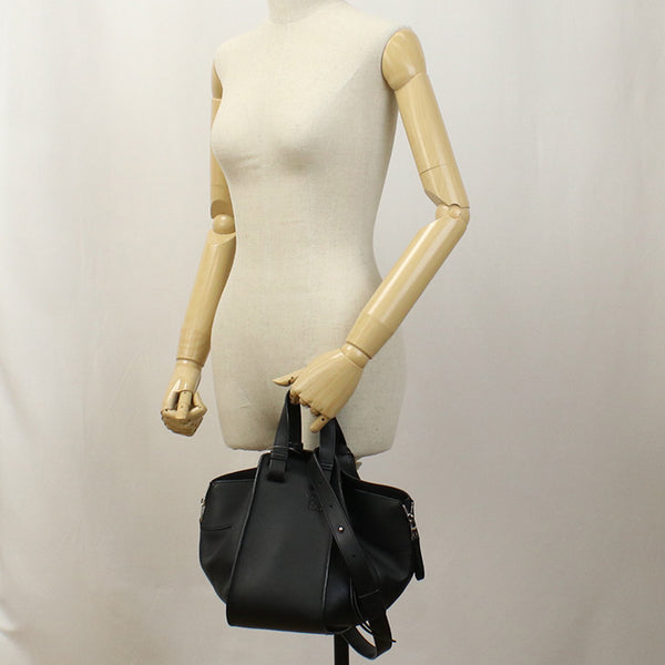 LOEWE 387.30.S35 Hammock bag small 2way Handbag Shoulderbag Calfskin Black Women