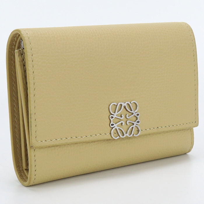 LOEWE C821S33X07 Tri-fold wallet anagram Vertical Trifold Wallet Calfskin,Leather yellow Women