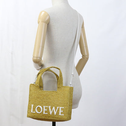 LOEWE A685B59X01 Tote Bag Loewe Font Tote Small Basket bag Raffia yellow Women