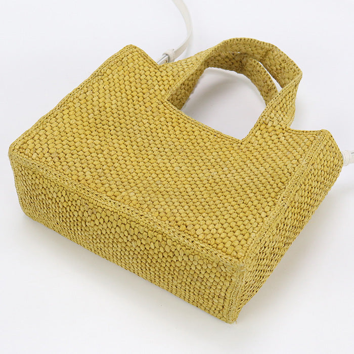 LOEWE A685B59X01 Tote Bag Loewe Font Tote Small Basket bag Raffia yellow Women