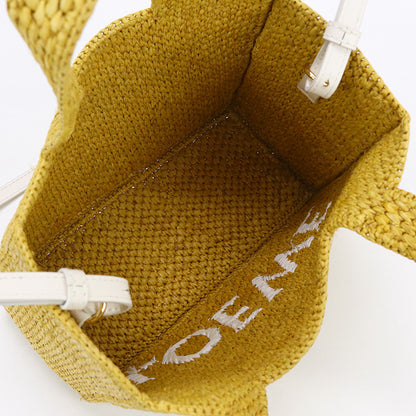 LOEWE A685B59X01 Tote Bag Loewe Font Tote Small Basket bag Raffia yellow Women