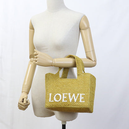 LOEWE A685B59X01 Tote Bag Loewe Font Tote Small Basket bag Raffia yellow Women