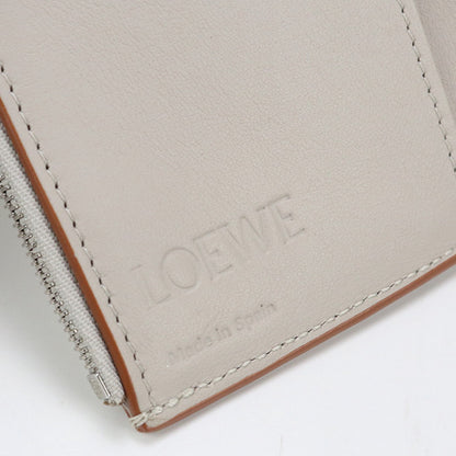 LOEWE C821S33X01 Tri-fold wallet anagram Vertical wallet small pebble grain calf beige Women