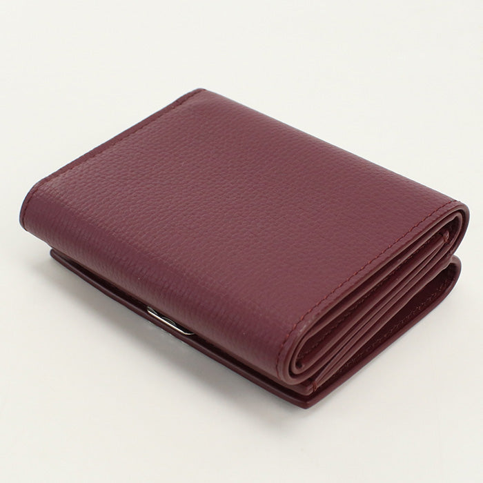 LOEWE LO83359 Tri-fold wallet anagram Flap wallet leather Wine Red Women