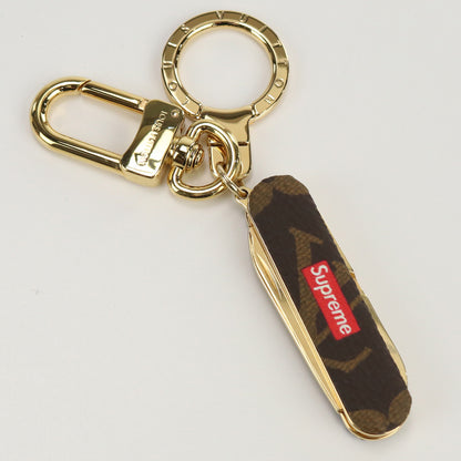 LOUIS VUITTON MP2071 Pocket knife Supreme collaboration Key ring metal brown gold unisex