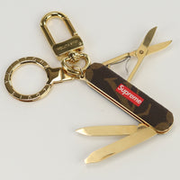 LOUIS VUITTON MP2071 Pocket knife Supreme collaboration Key ring metal brown gold unisex