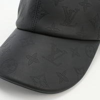 Louis Vuitton M76581 캡 모노그램 그림자 기타 모자 가죽 검은 남성