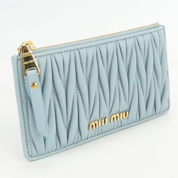 MIUMIU 5MB006 N88 F0012 Leather Card Case Materasse Card Case/Nappa leather blue Women