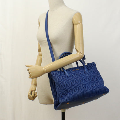 MIUMIU(OUTLET) RN1047 Tote Bag Materasse 2WAY Tote Bag leather blue Women