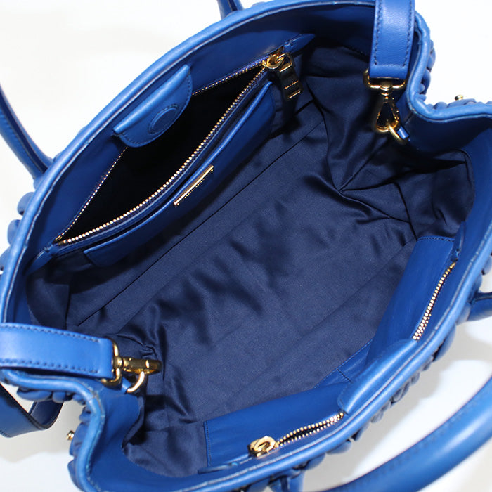 MIUMIU(OUTLET) RN1047 Tote Bag Materasse 2WAY Tote Bag leather blue Women