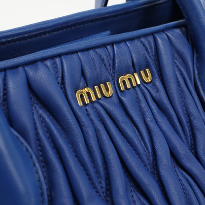 MIUMIU(OUTLET) RN1047 Tote Bag Materasse 2WAY Tote Bag leather blue Women