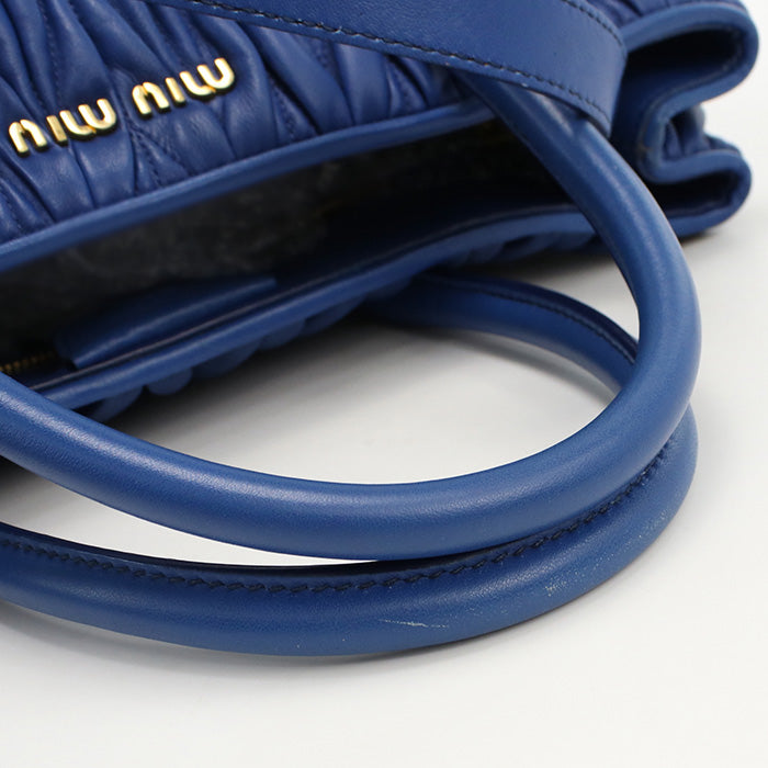 MIUMIU(OUTLET) RN1047 Tote Bag Materasse 2WAY Tote Bag leather blue Women