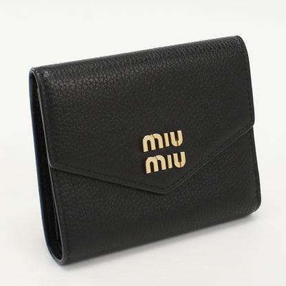 MIUMIU(OUTLET) MI83117 Tri-fold wallet Vitterodino Flap wallet leather black Women