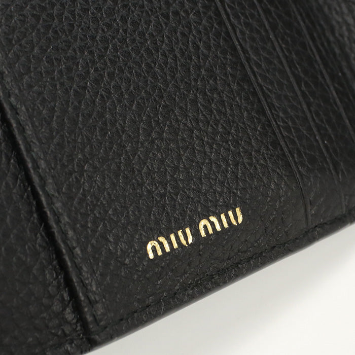 MIUMIU(OUTLET) MI83117 Tri-fold wallet Vitterodino Flap wallet leather black Women