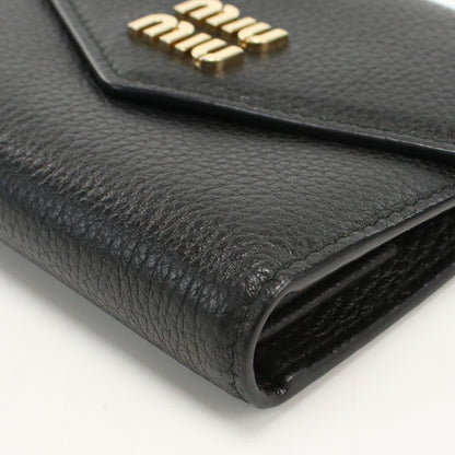 MIUMIU(OUTLET) MI83117 Tri-fold wallet Vitterodino Flap wallet leather black Women