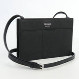 PRADA Mini Shoulder Bag cross body sling Diagonal leather compact color black Women