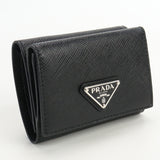 PRADA 1MH042 Saffiano leather wallet trifold wallet leather Women color black