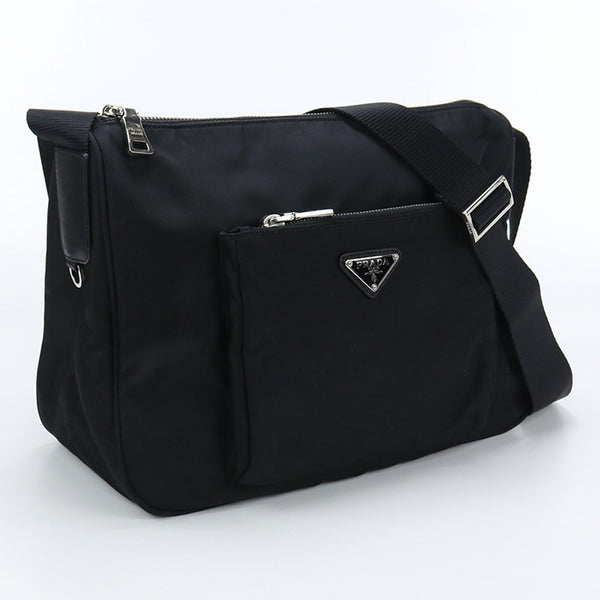 PRADA BT0758 Z0T F0002 Shoulder Bag Diagonal Nylon black unisex