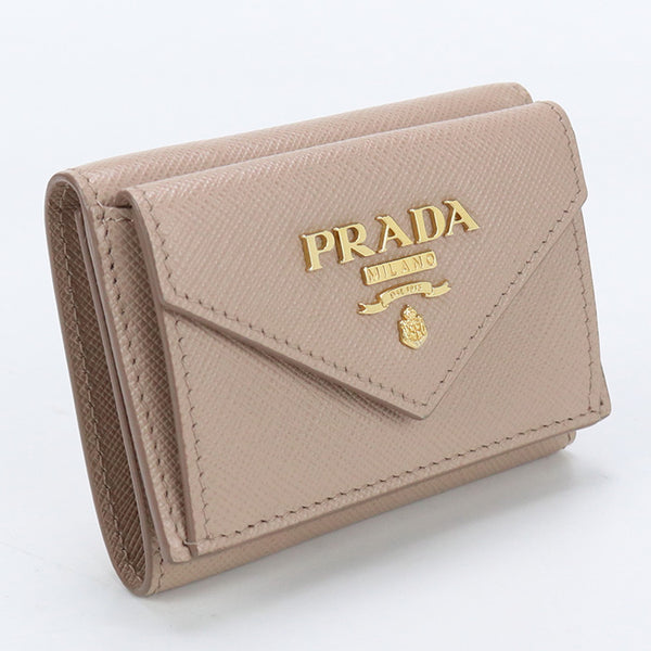 PRADA 1MH021 Saffiano Triangle Wallet leather pink Women