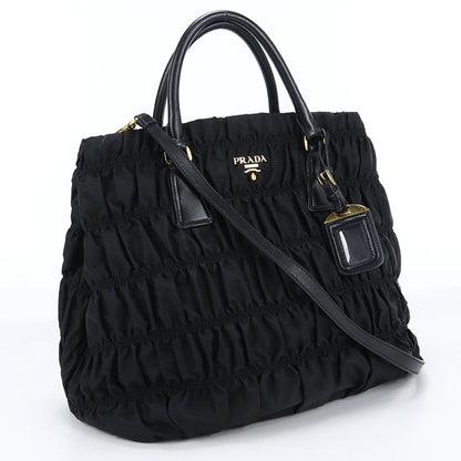 PRADA B1789L QR1 F0002 Tote Bag Gathered 2WAY Handbag Nylon black Women