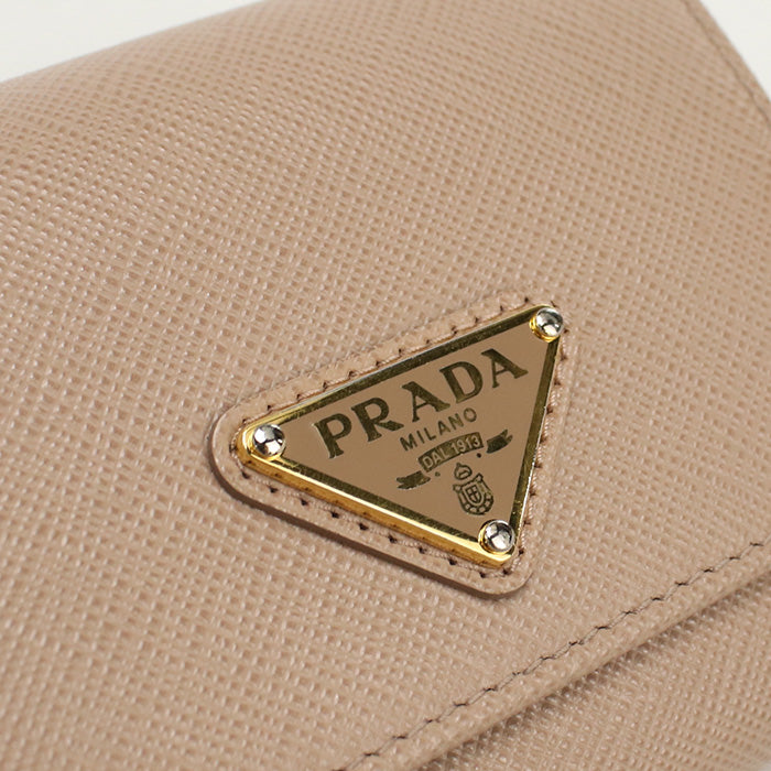 PRADA PR83120 Tri-fold wallet Safiano Flap wallet leather pink Women