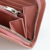 세인트 로렌트 326599 긴 지갑 둥근 지퍼 지퍼 지퍼 지프 가죽 여자 핑크