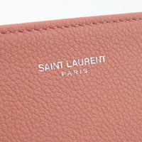 Saint Laurent 326599 portafogli lunghi rotondi con cerniera in pelle Pink