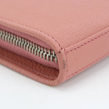 Saint Laurent 326599 portafogli lunghi rotondi con cerniera in pelle Pink