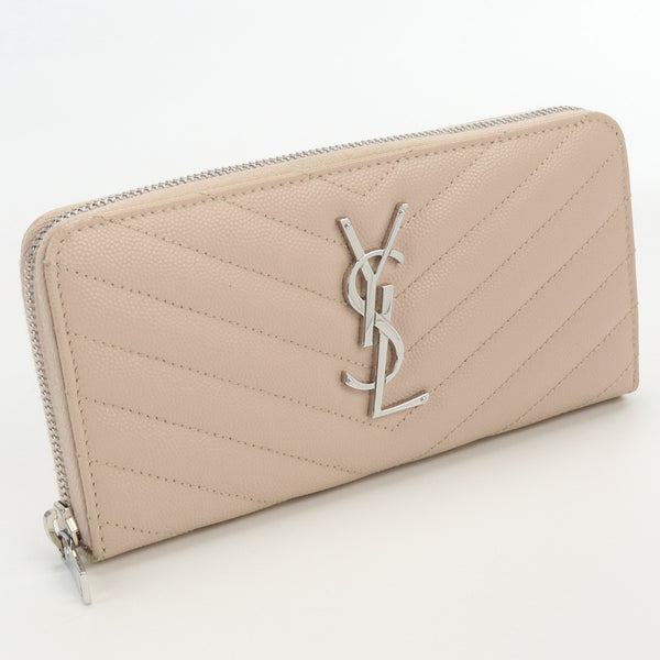 SAINT LAURENT 358094 Full zip wallet Purse Zip Around leather color pink Women