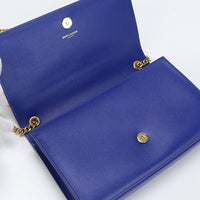 SAINT LAURENT 364021 medium Kate Diagonal Shoulder Bag leather Blue Women