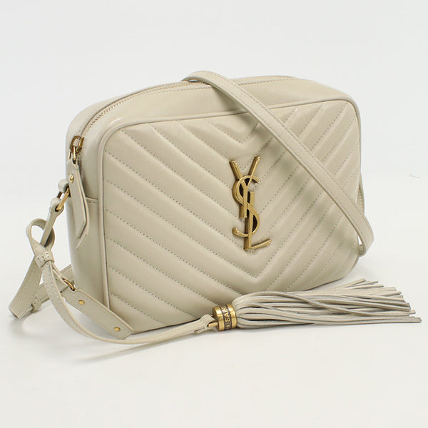 SAINT LAURENT 574494 Camera bag Roux Diagonal Shoulder Bag leather White Women