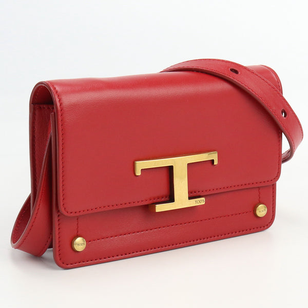 TOD’S Shoulder Bag Timeless Shoulder waist bag 2way leather red Women
