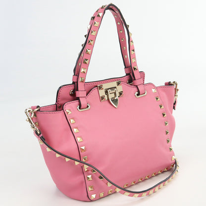 VALENTINO 2WAY bag Rock studs Handbag leather pink Women