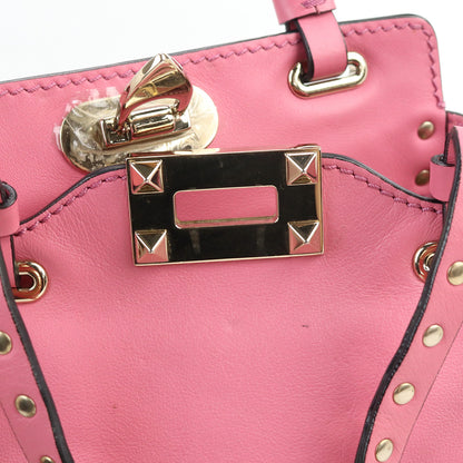 VALENTINO 2WAY bag Rock studs Handbag leather pink Women