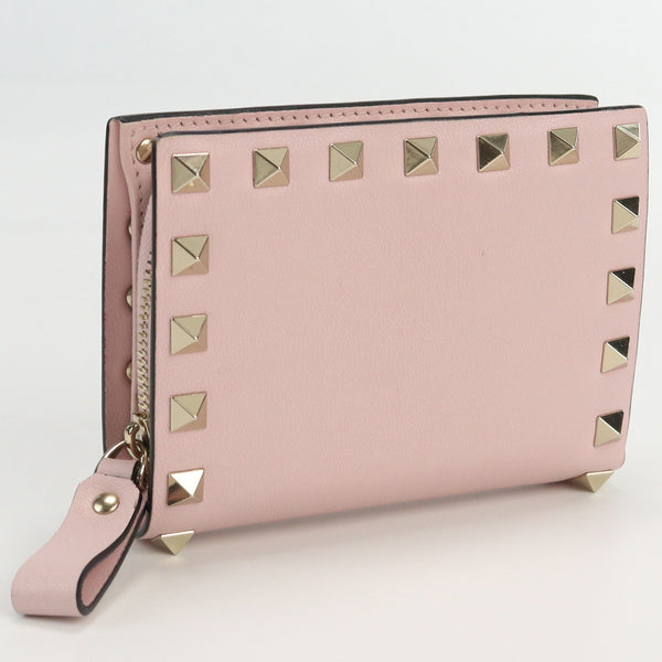 VALENTINO TW2P0620BOL Bifold Wallet Rock studs Folded wallet with coin purse Calfskin Women  pink