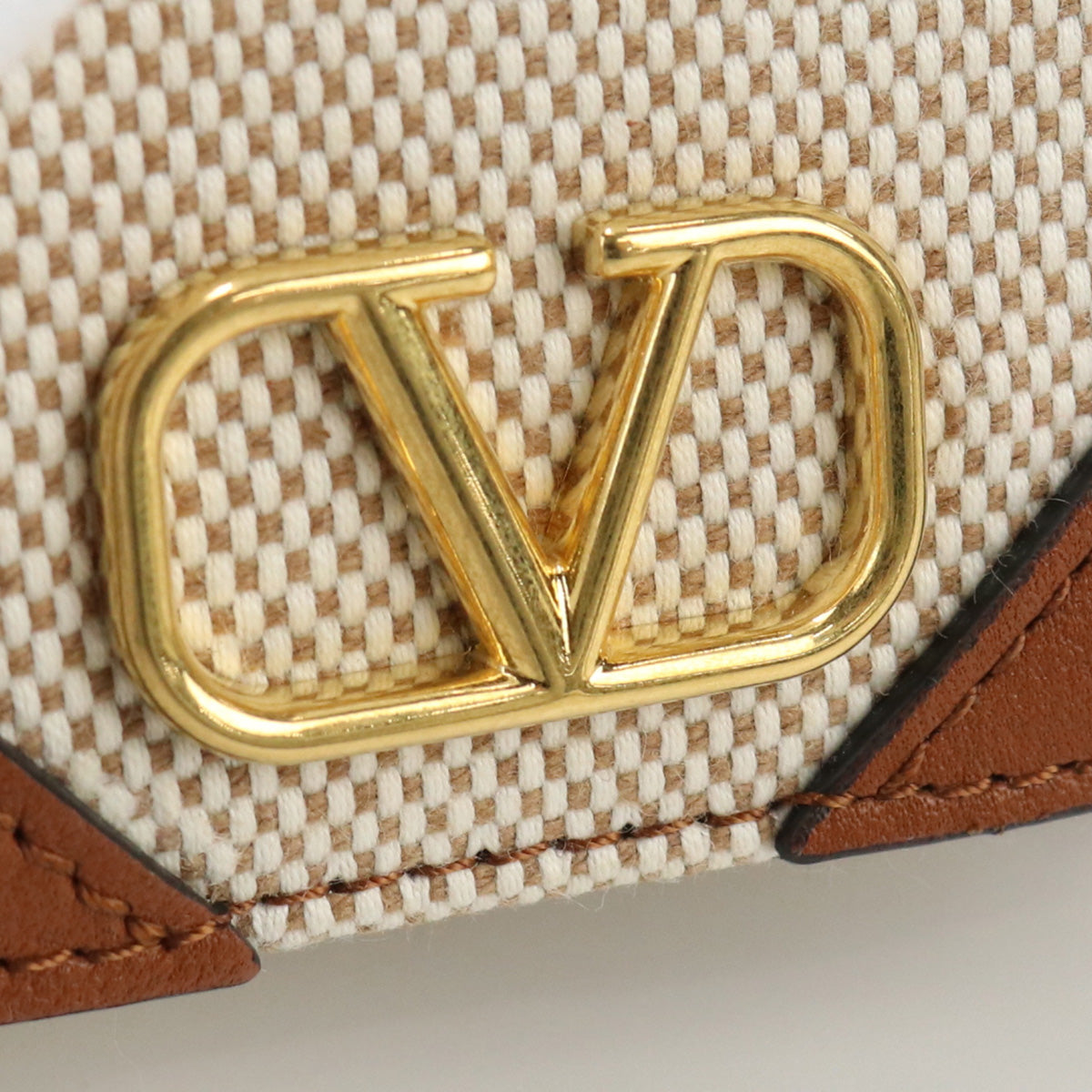 VALENTINO 2W2P0Y80YJH Trifold wallet V logo signature Three-fold wallet with coin purse canvas Women brown